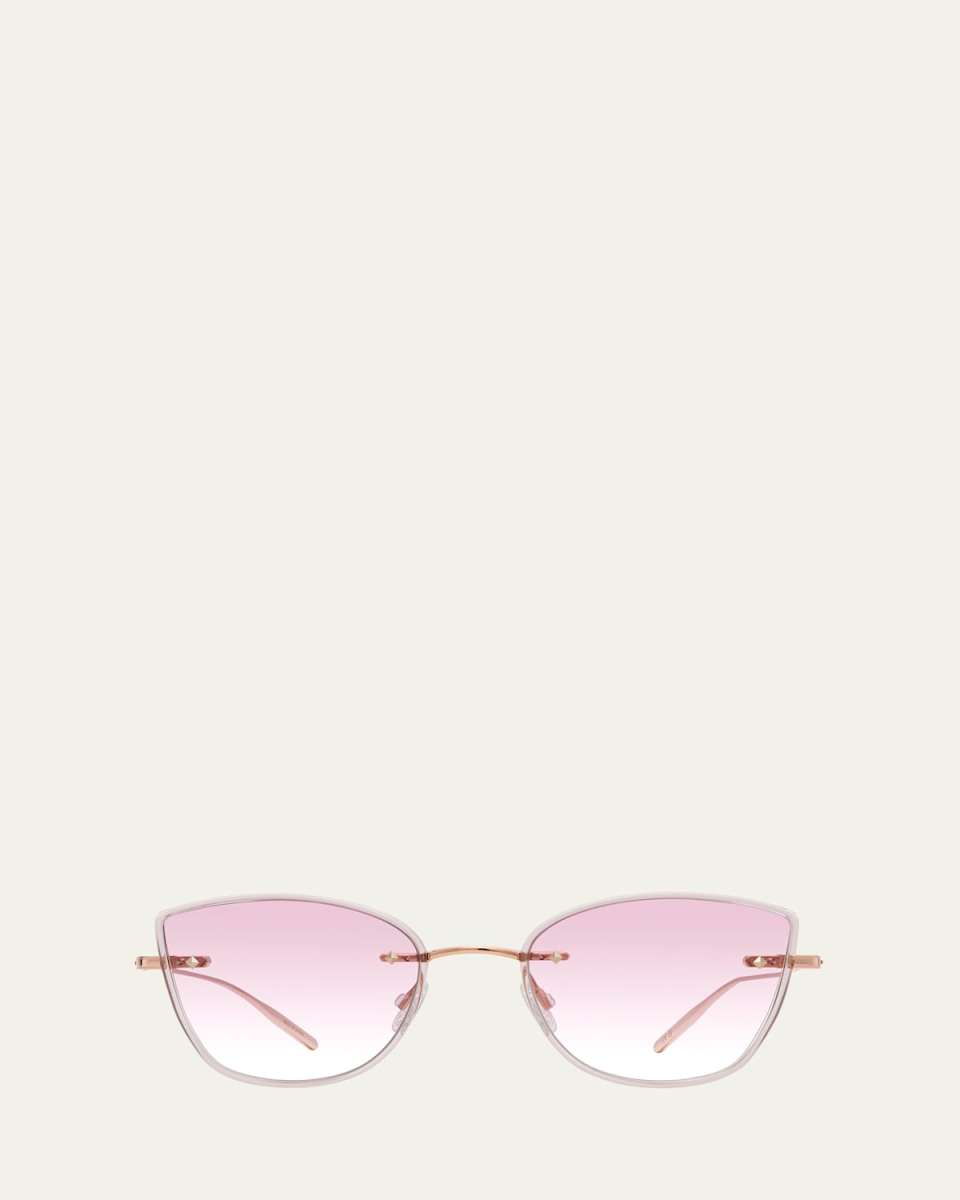 Brandy Rose Gold Titanium Cat-Eye Sunglasses